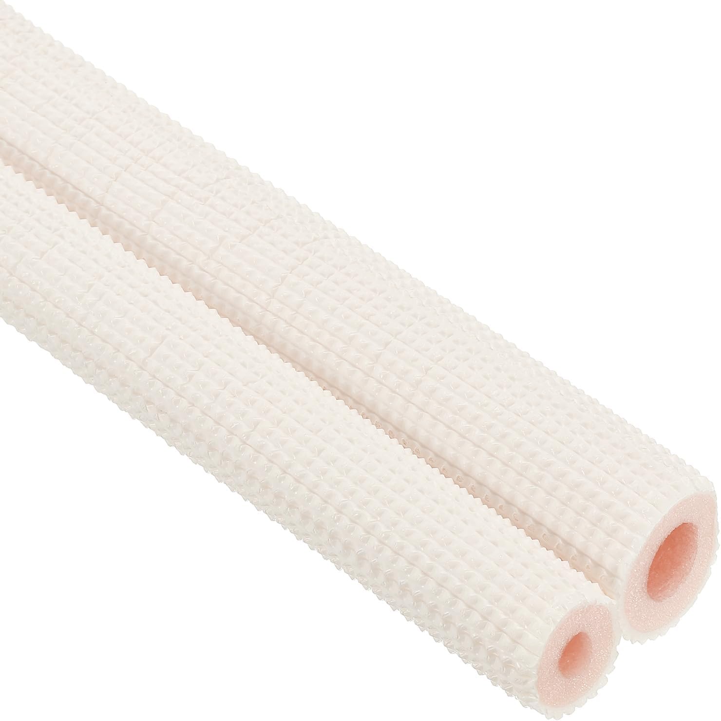 PATIKIL Pipe Insulation Foam Tube, Heat Preservation Insulated Foam Tubing for 1/4", 1/2" O.D. Mini Split Copper Line Set Water Pipes,9.84Ft,White/Pink