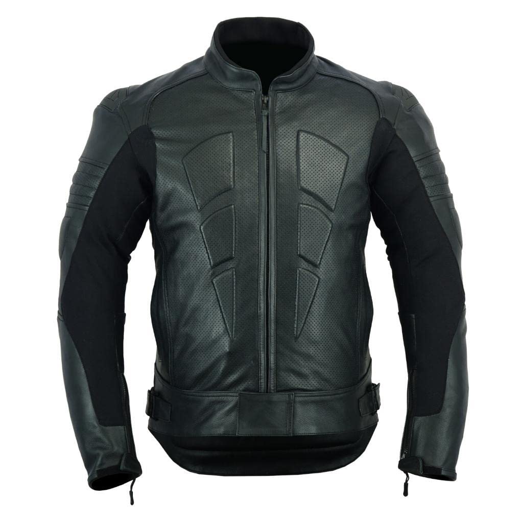 MBJ-22AIR - Chaqueta de piel perforada para hombre, blindada y blindada externa