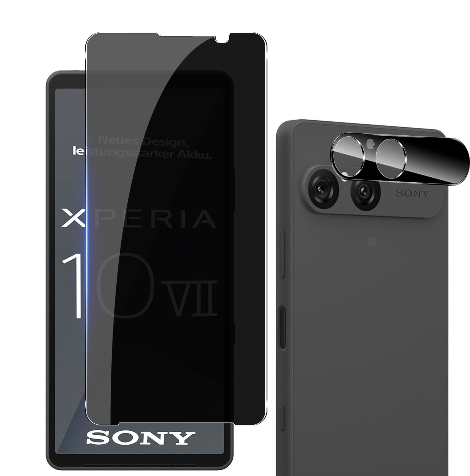 【覗き見防止】For Xperia 10 VII/10 VIII ガラスフィルム 覗き見防止+カメラフィルム 国産旭硝子素材 強化ガラス Ubefuu プライバシーフィルム 指紋認証対応 耐衝撃 指紋防止 防水 気泡防止【1+1枚セット】