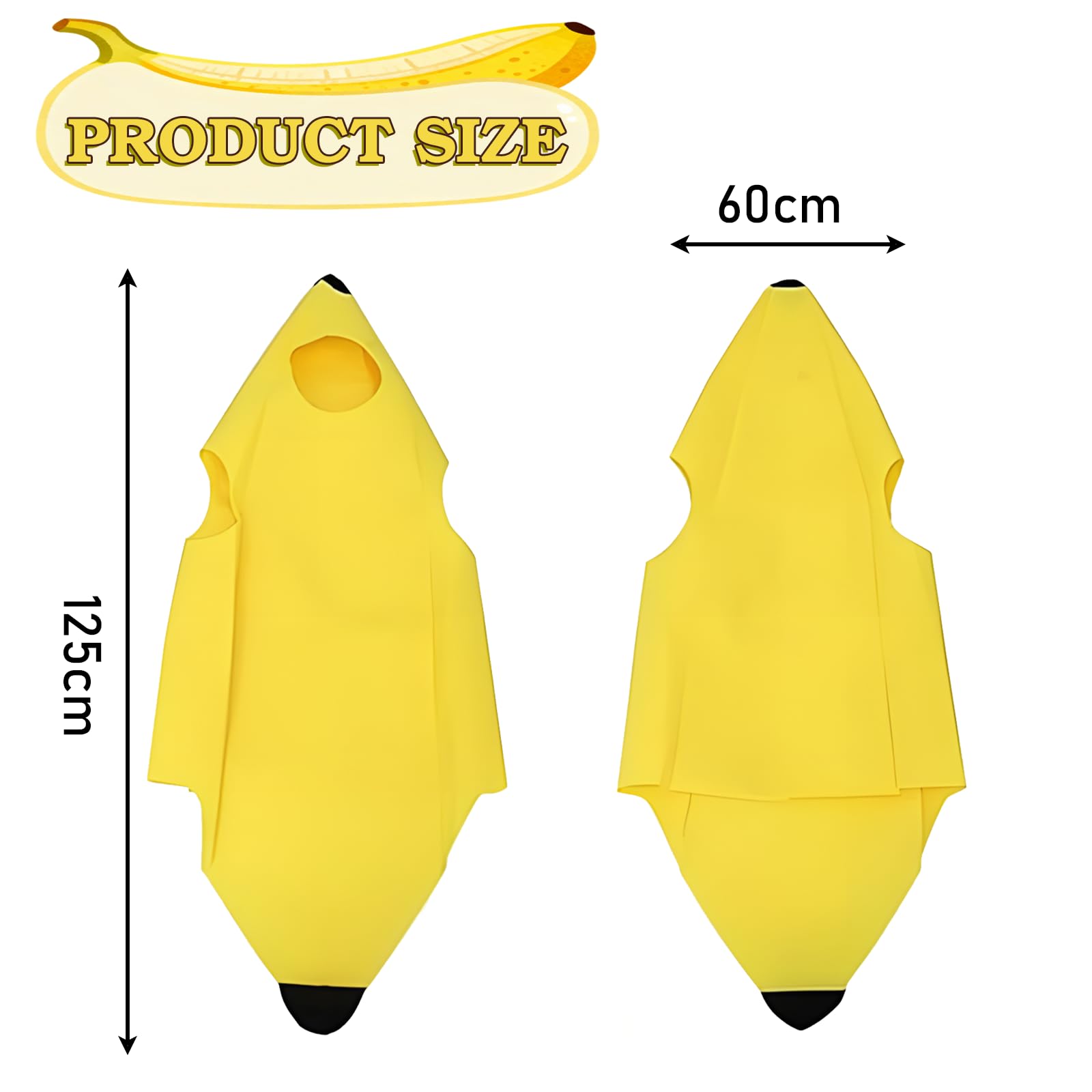 Eiswayla Unisex Adult Banana Costume, One Size Fits Most Lightweight Jumpsuit - Image 2