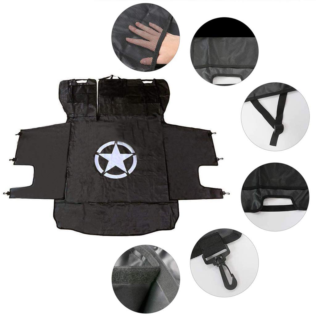 PSLER ® Maletero Cubierta de Carga Revestimiento Trasero Asientos Almacenamiento para Wrangler JK 2007-2017 y para Wrangler JL 2018-2023