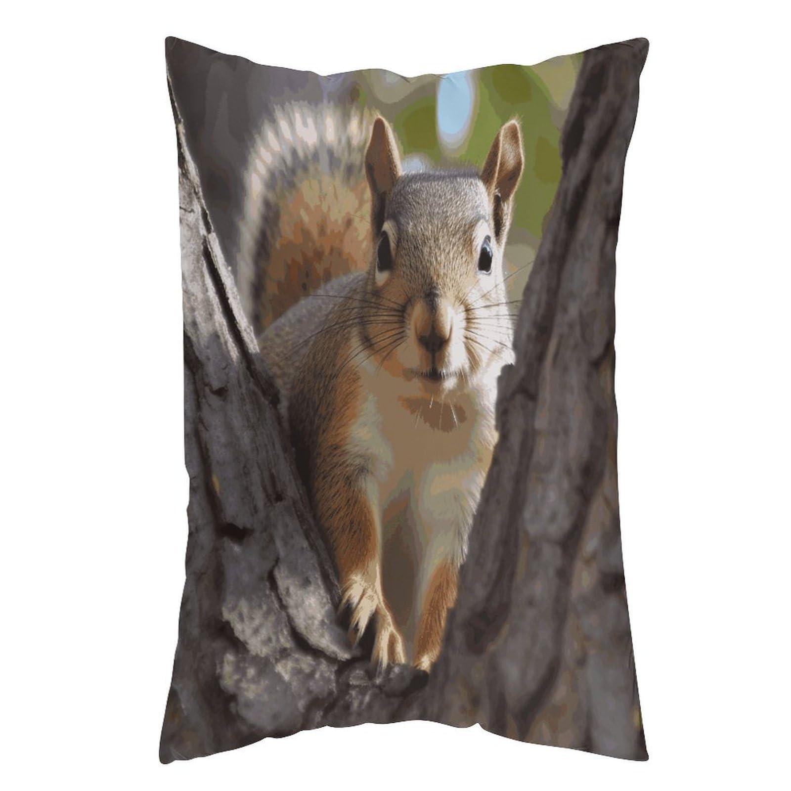 LDGSUPH Squirrel in The Tree Pillow Cases Soft Pillowcase with Invisible Zipper Wrinkle Resistant Pillow Covers Breathable Removable Pillow Protector for Bed Sofa Car 20"x30"