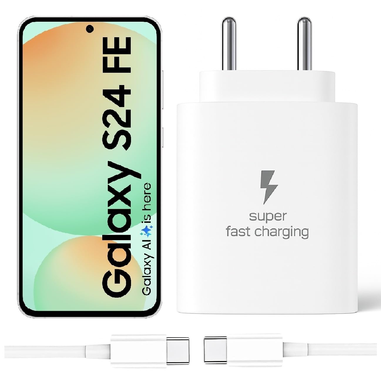 25W Type-C Charger with Cable Compatible with Samsung-Galaxy A54 5g | Super Fast Charger Adapter for S23/S24/S25/S21Fe/A14/M17/M06/M07/M05/F05/F15/F06/M36/A55/ F17/A16/M16/A56/A36/A35/A34/A26, White — Amazon image 14