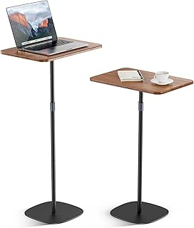 Tragbarer Laptop-Ständer, höhenverstellbarer Beistelltisch für Sofa/Nachtschrank, eleganter Holz-Rednerpult-Ständer, mobiles Podium für Zuhause, Büro und Schule, Schwarz