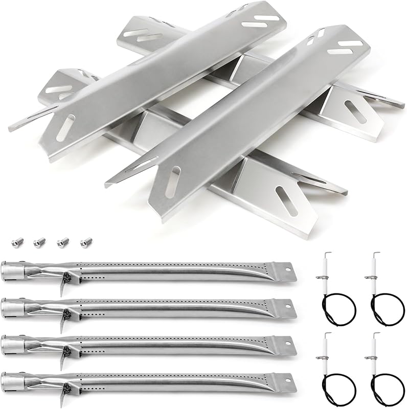Criditpid Grill Replacement Parts for Cuisinart 4 Burner GAS9456AS GAS2456AS GAS2420AS, 5 Burner GAS9556AS GAS2556AS, Heat Plates Burner and Igniter for GAS9456AS Cuisinart Gas Grill Replacement Parts