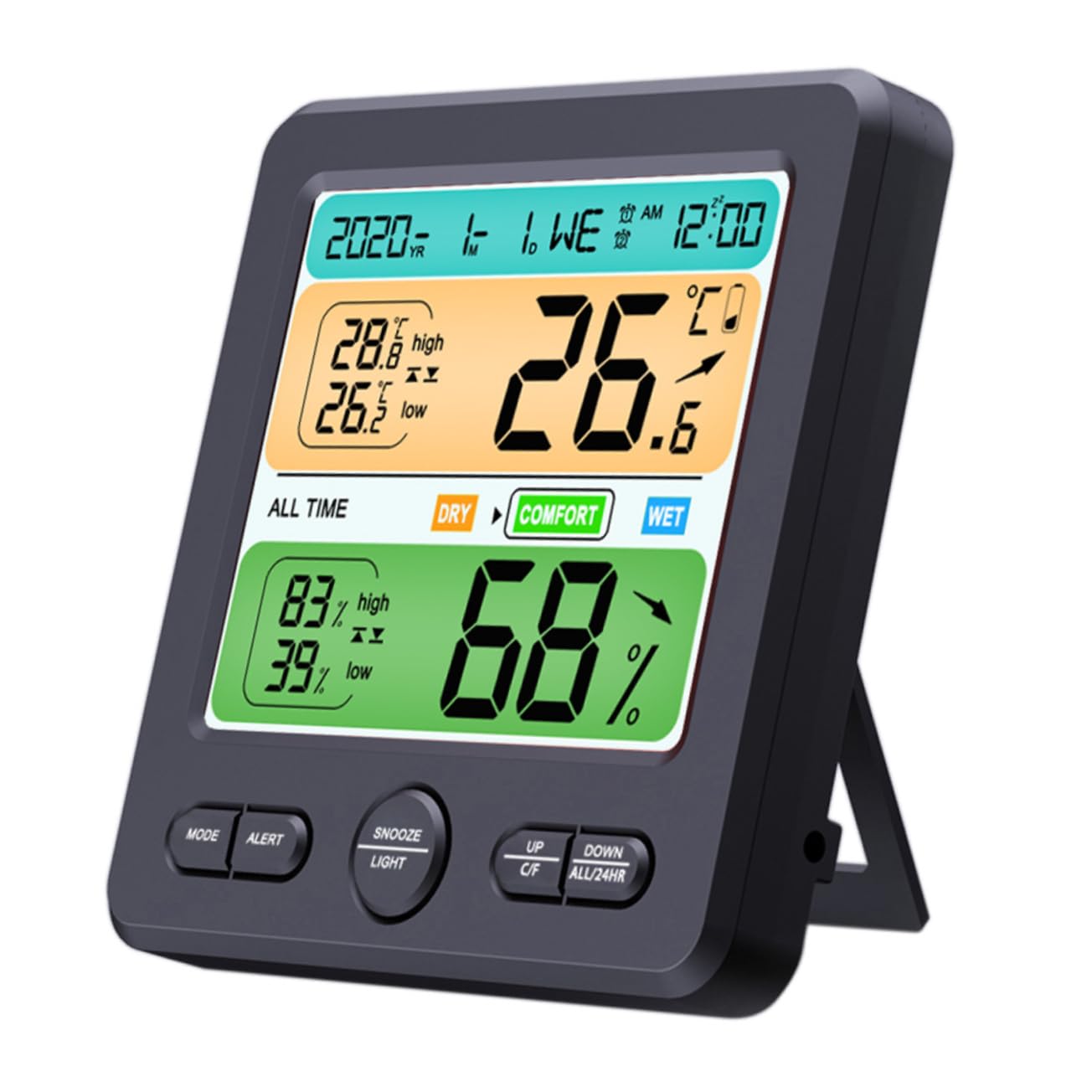 Thermometer Clock Wall-Mounted Thermohygrometer Led Digital Room Thermometer Home Decoration Household Clock