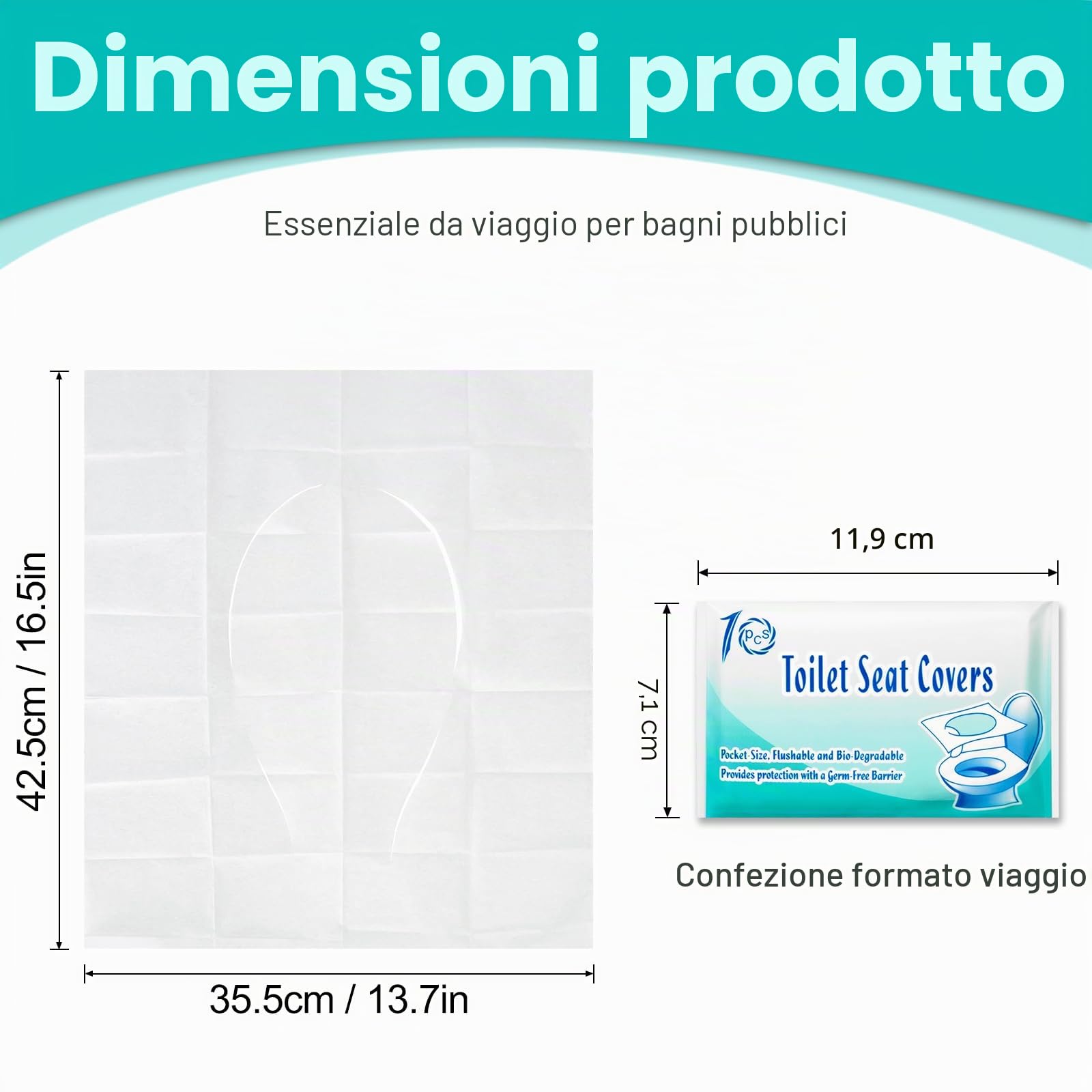 Copriwater usa e getta biodegradabili 42x35cm adulti bambini