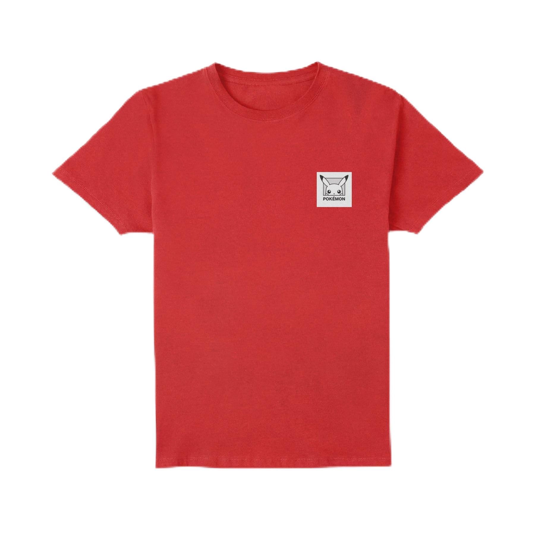 Zavvi Unisex Multi Official Pokémon Pok-Mon Pikachu Patch T-Shirt Mens Red - S
