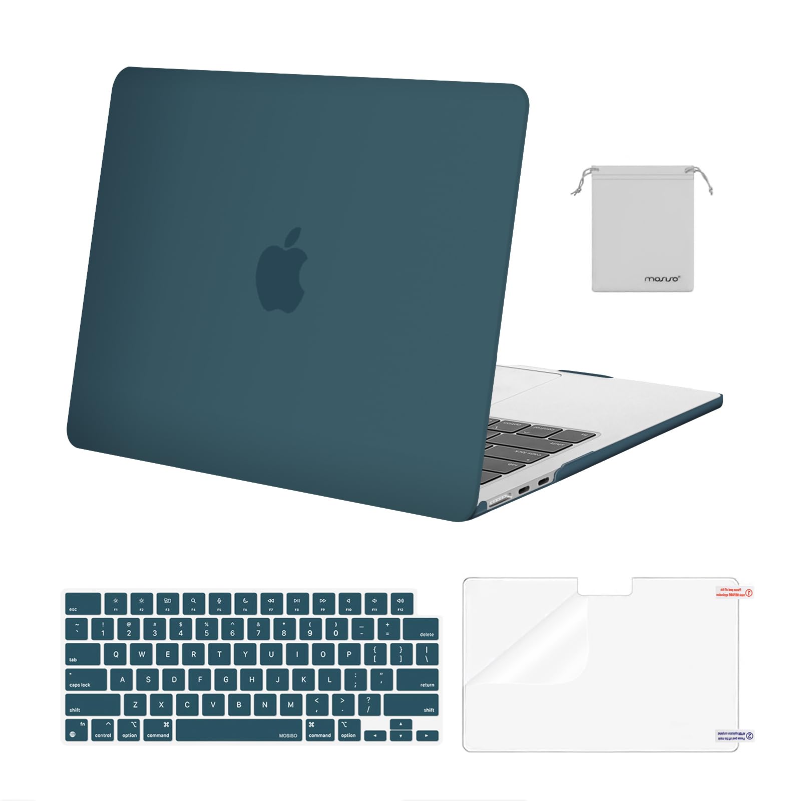 MOSISO Compatible with MacBook Air 13 inch Case M5 2026 M4 2025 M3 M2 2024-2022 A3449 A3240 A3113 A2681,Hard Shell&Keyboard Cover&Screen Film&Pouch for MacBook Air 13.6 inch Case, Crystal Clear — view 43