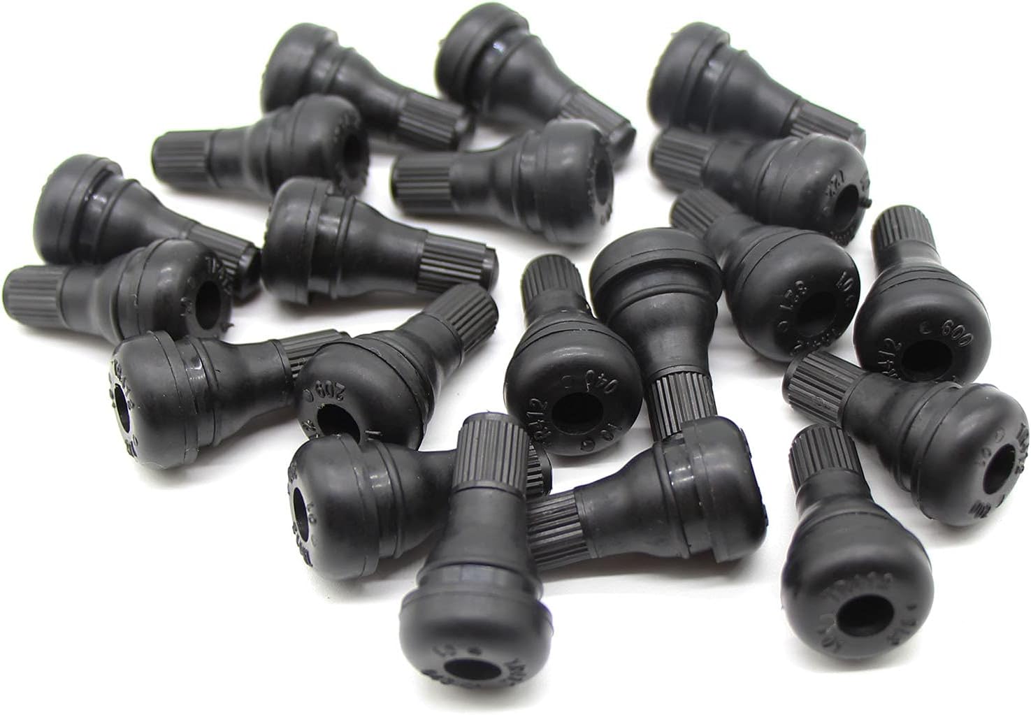 ACCRETION 100Pcs TR414 Rubber Snap-in Tire Valve Stem for Tubeless 0.453 Inch 11.5mm Rim Holes on Standard Vehicle Tires