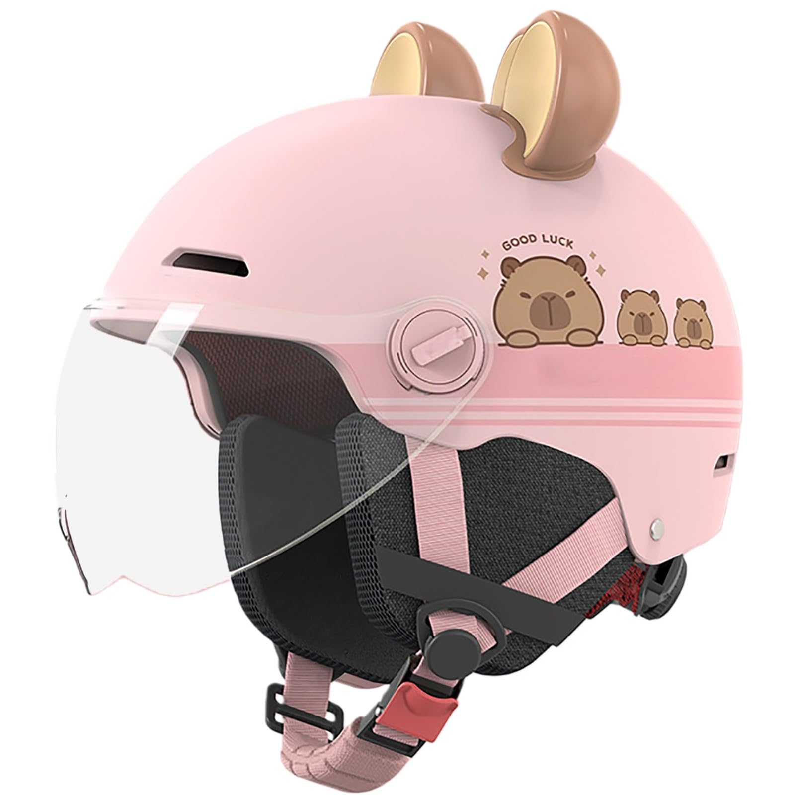 Halbgesichtshelm, Roller-, Moped- Und Cruiser-Fahrradhelm Für Erwachsene (Damen Und Herren), Motorrad-Sturzhelm Mit Visier, ECE 2205-Geprüft