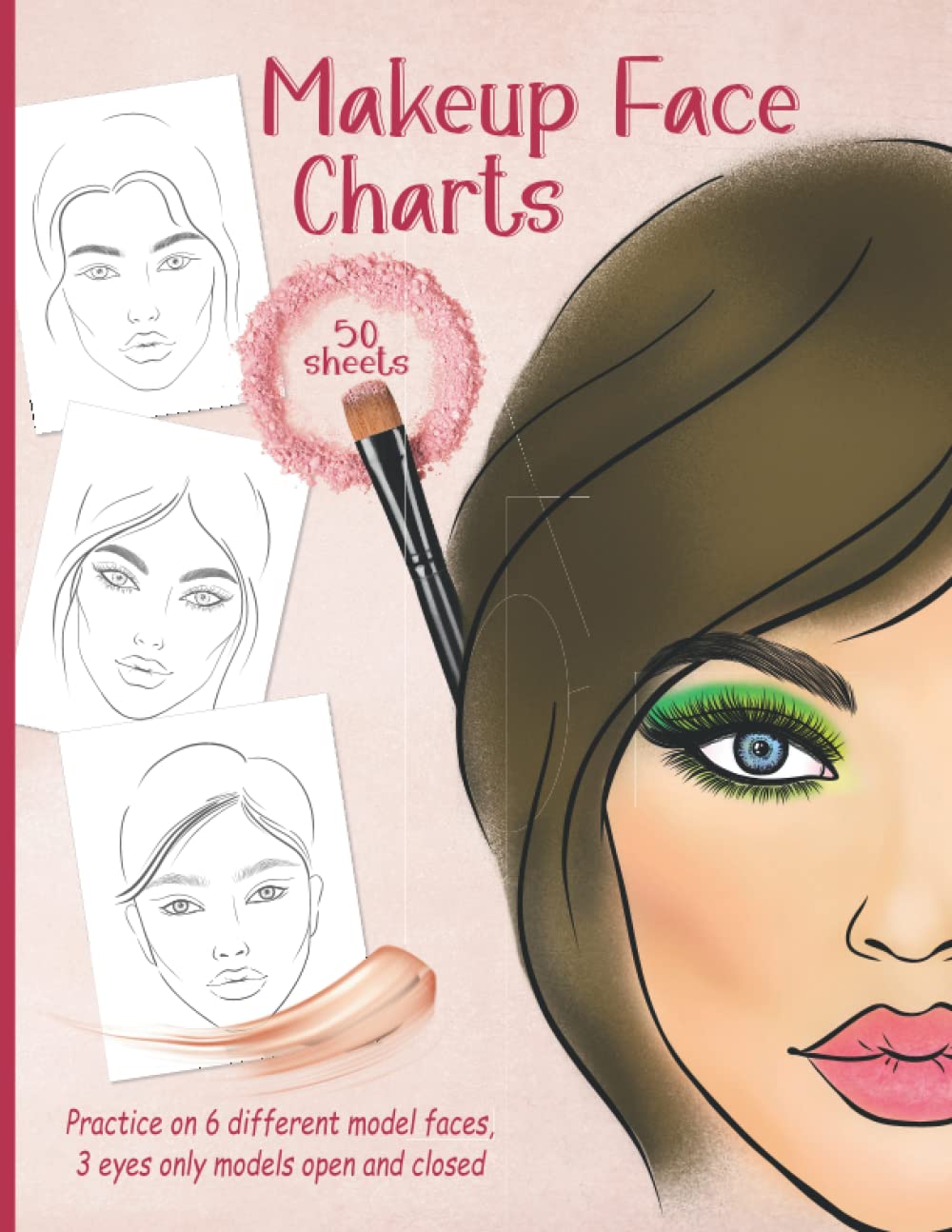 Makeup Practice Face Charts 50 Blank Makeup Face Chart Worksheets