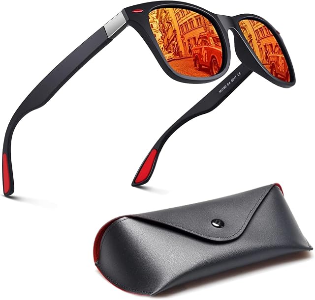 CUQOO Polarised Sunglasses for Men & Women  Premium Retro Sun glasses Unisex  100% UV protection Sunglasses for Driving, Fishing, Hiking, & Sport  Polarized Sunglasses Men & Women