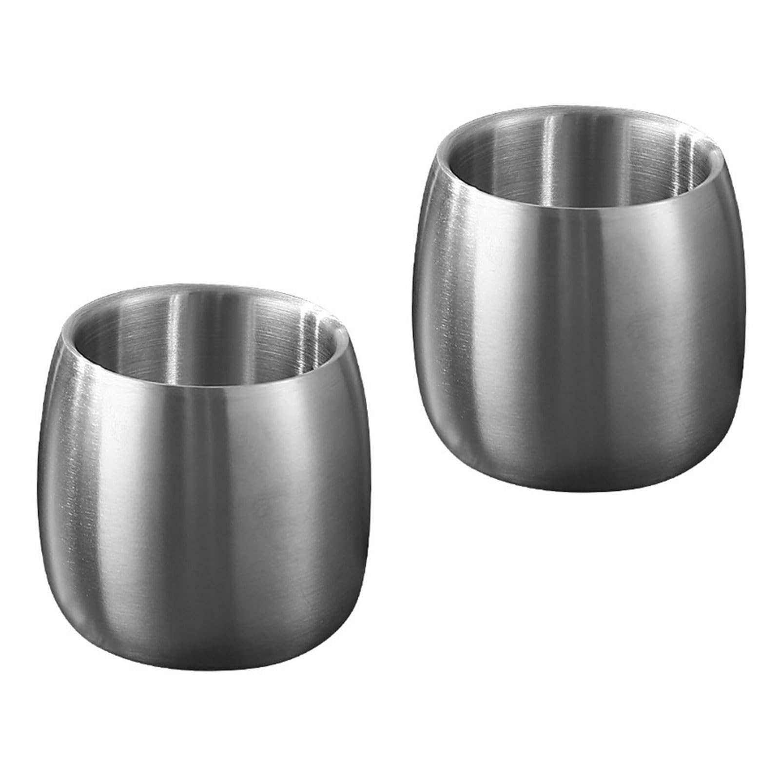 NEWFT Set Of 2 Stainless Steel Drinking Cups Coffee Mugs Double Wall Glasses Stackable Drinkwares for Picnics and Hiking