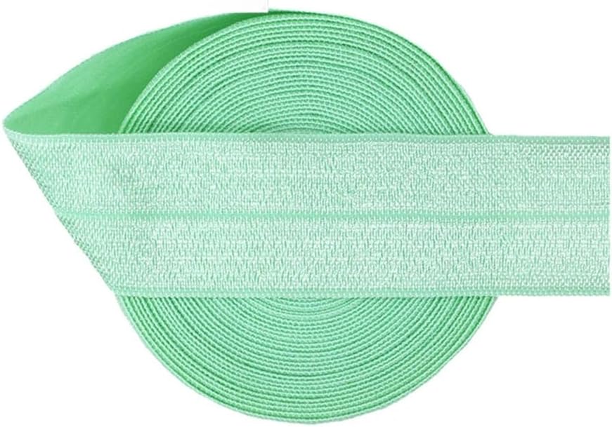50 100Y/Roll Solid Shiny Foldover Elastic FOE Spandex Satin Band Headband Dress Sewing Trim Placid Blue 50 Yards