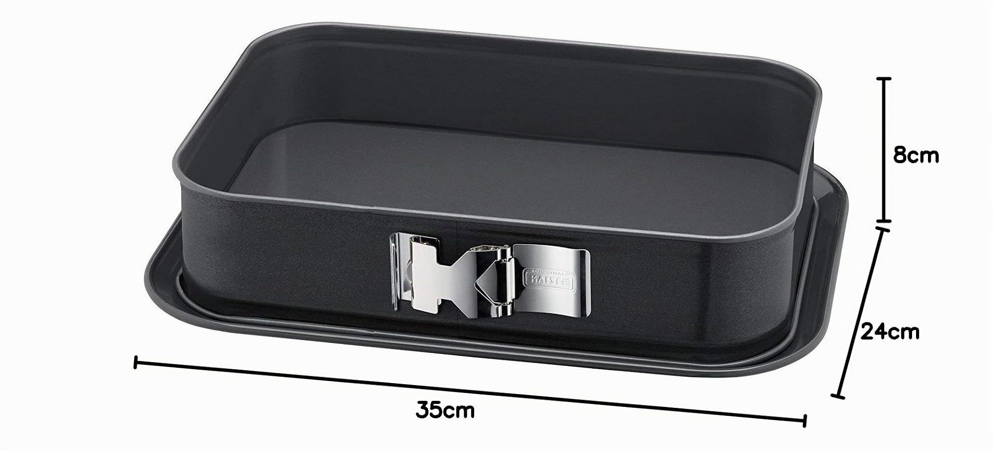 ORIGINAL KAISER La Forme Plus - Molde rectangular base desmontable antiadherente 36 x 24 cm