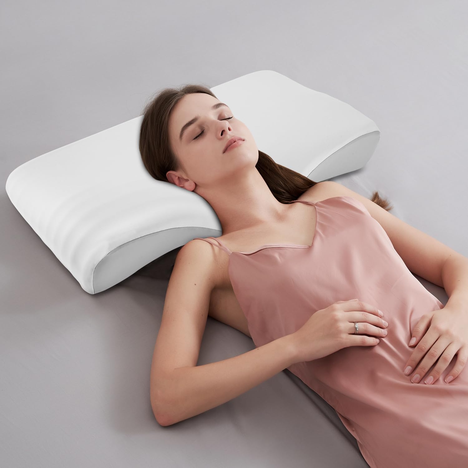 Poduszka Szyjna Z Pianki Memory,Ergonomiczna Poduszka Ortopedyczn,Ergonomiczna Poduszka Pod Kark,Z OddychająCą Poszewką Na Poduszkę,Ergonomiczna Poduszka Szyjna z Dla OsóB śPiąCych Na Plecach