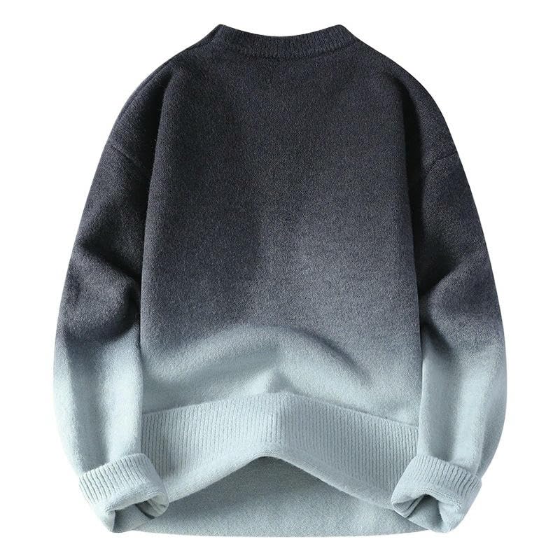 Suéter de punto para hombre ropa de abrigo casual de cuello redondo color sólido para otoño 5