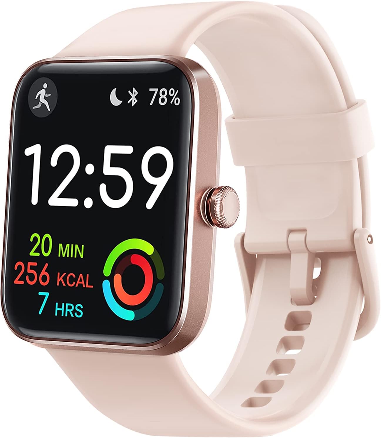 Smart Watches for Women Andriod iPhone [24h Accurate Health Monitor with 5ATM Waterproof] Fitness Watch for Heart Rate, Blood Oxygen, Sleep, 1.7'' Touch Screen Fitness Tracker, Pinksand