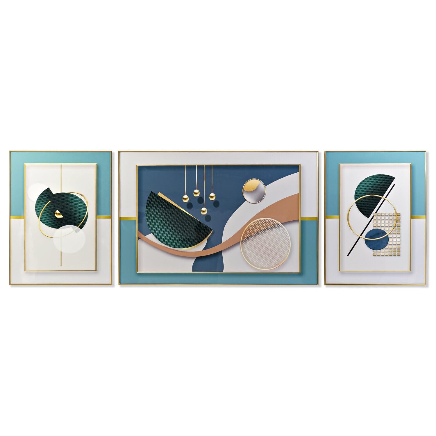 Set de 3 tableaux moderne alu mdf 240x3x80 decoration murale salon xxl