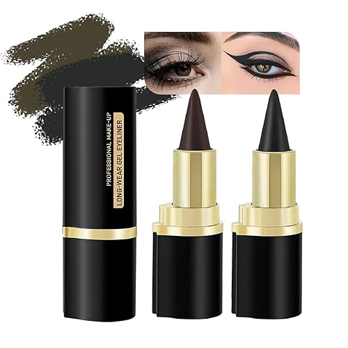 Miniatura 9 de Lucoss Lápiz delineador de ojos de gel, lápiz delineador de ojos, resistente al agua, a prueba de manchas, lápiz delineador de ojos negro, barra de