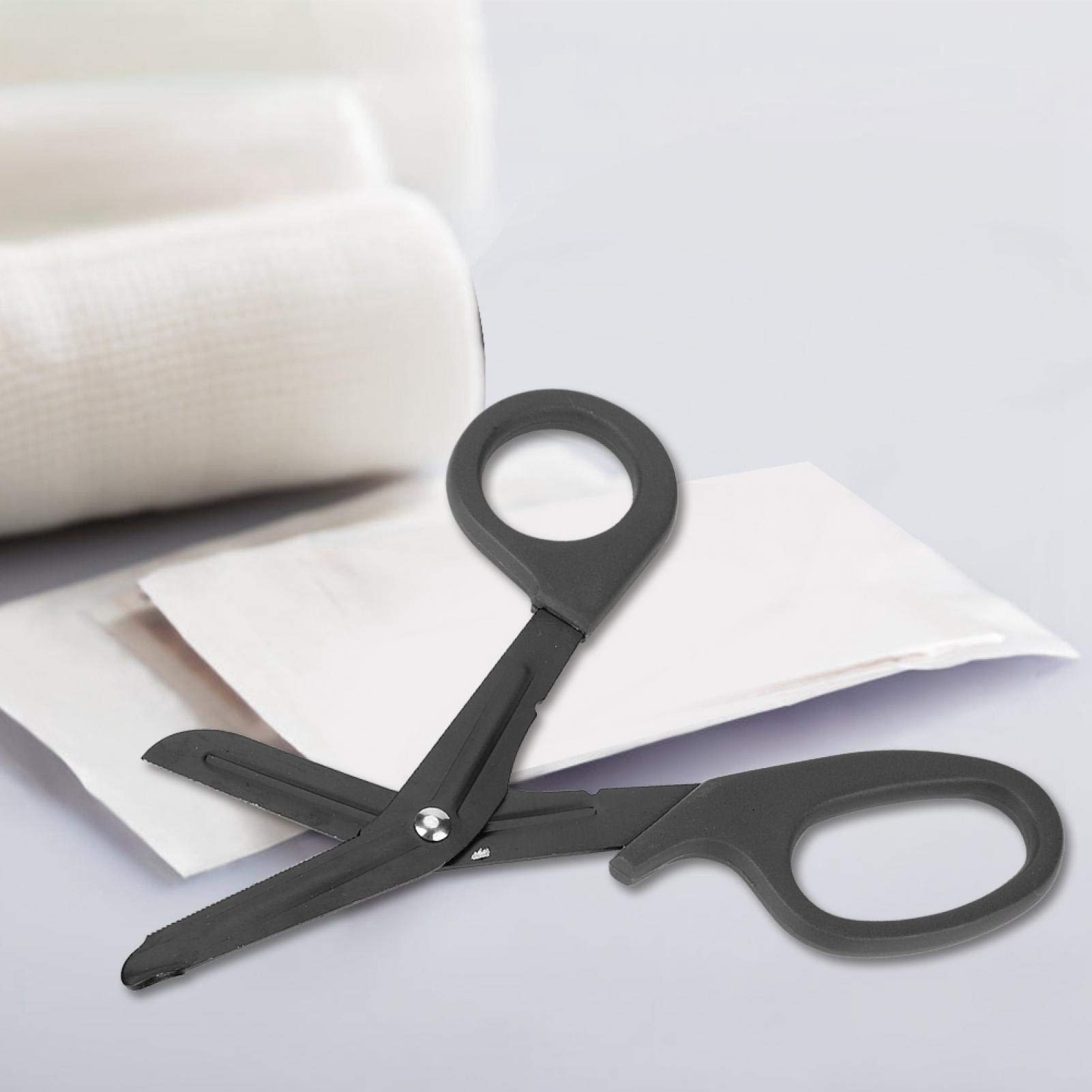 Tijeras de EMT, Tijeras de trauma de primeros auxilios de EMT Tijeras de rescate militar de emergencia de acero inoxidable(Negro)