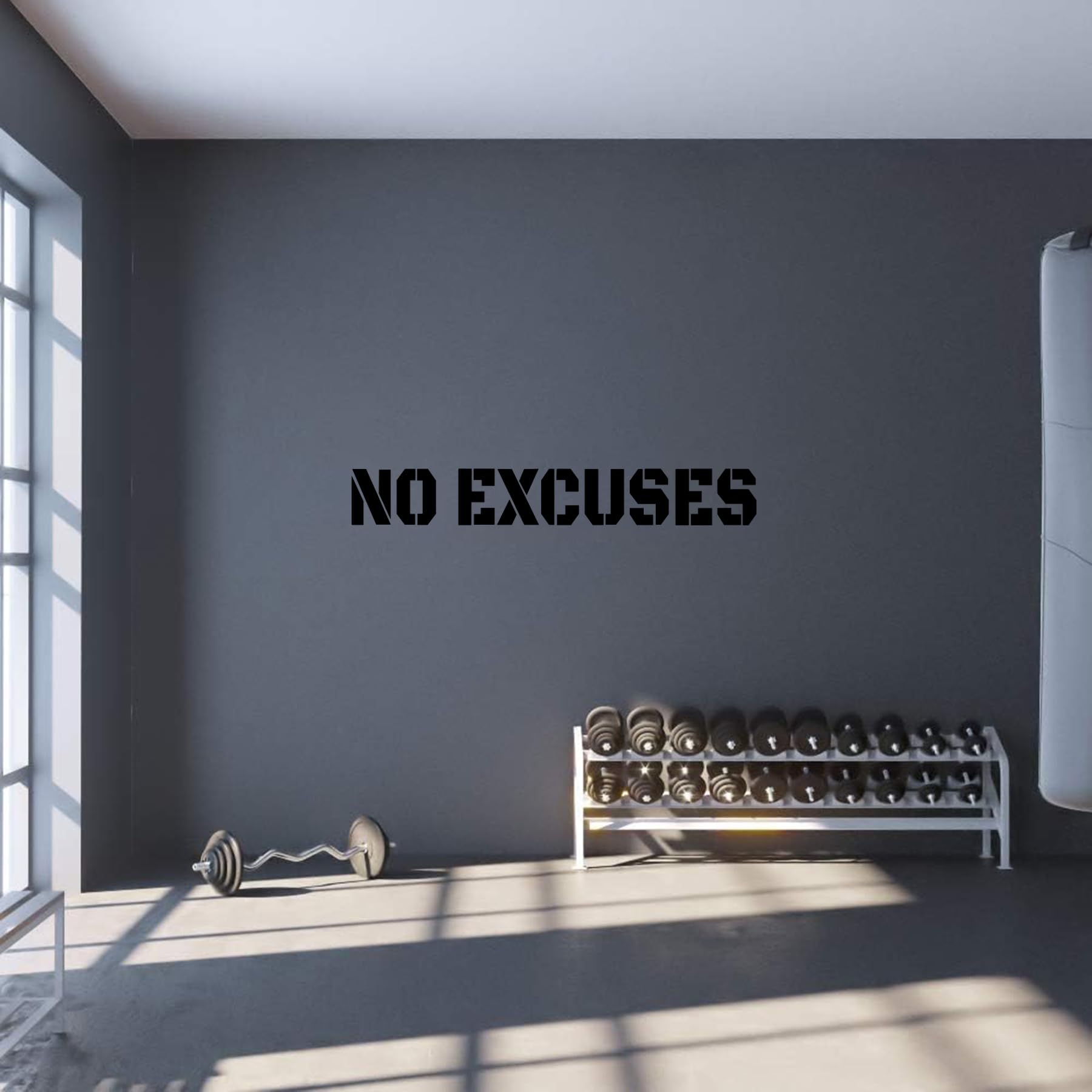 Carteles de letras NO Excuses y decoración para gimnasio de pared impermeable