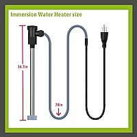 Vista 4 de Calentador de agua sumergible de inmersión de 1800 W para bañera de hidromasaje y piscina, calentador eléctrico portátil con temporizador WiFi