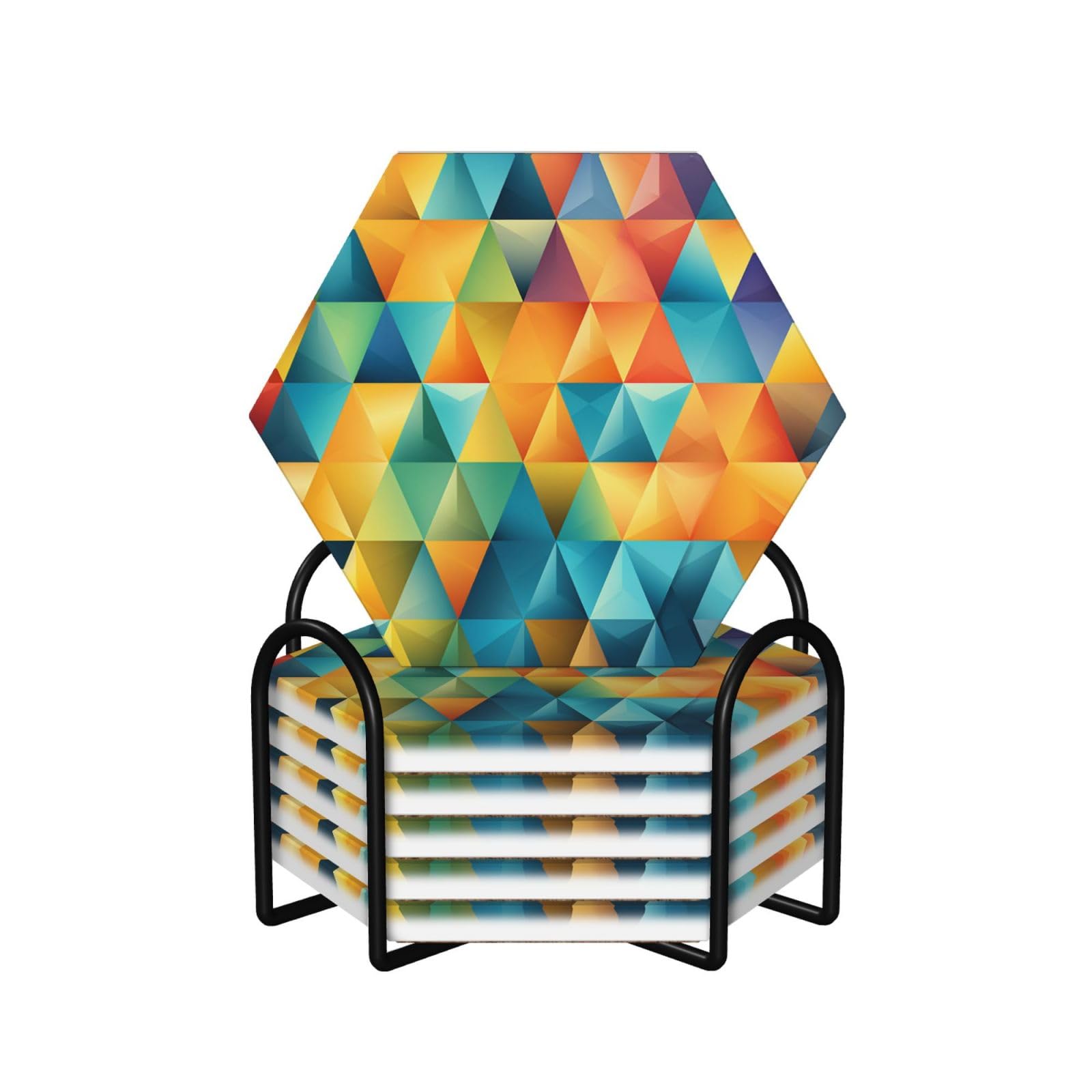 Dessous de verre hexagonaux en céramique protection de table en liège 10,4 cm