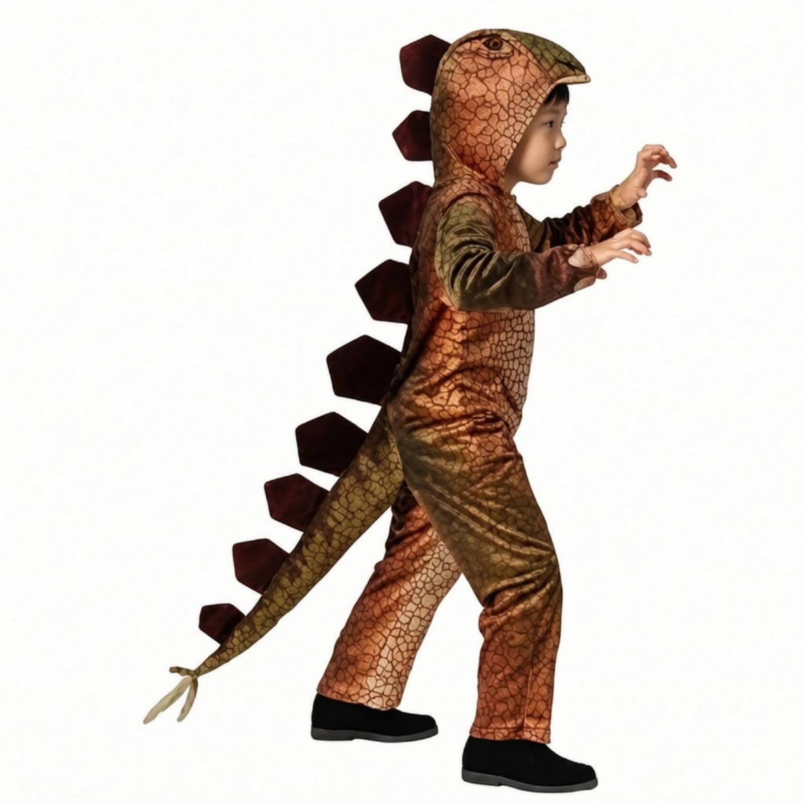 Gralara -Kostüm mit Schuhübziehn -Kostüm mit Kapuze, bequem, Schweif, für Halloween, Karneval, L, Stegosaurus