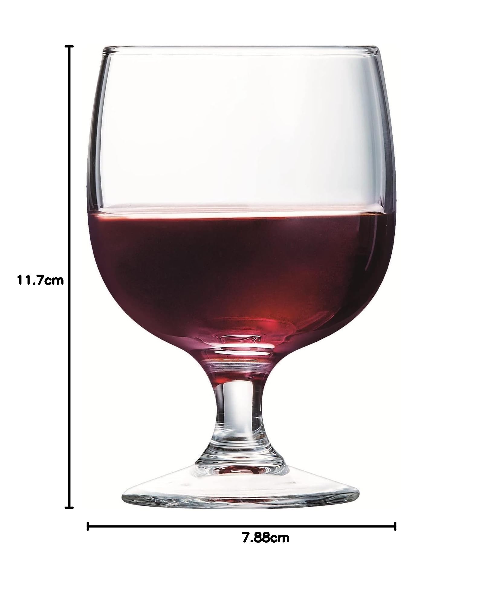 Arcoroc - Collezione Amélia - 6 bicchieri a stelo da 25cl in vetro temperato - Resistenti e impilabili - Uso professionale