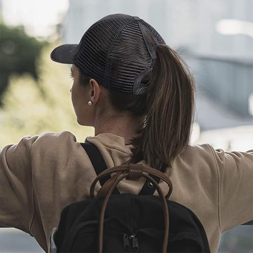 Miniatura 6 de Gorra de cola de caballo para mujer, diseño de herradura, bordado