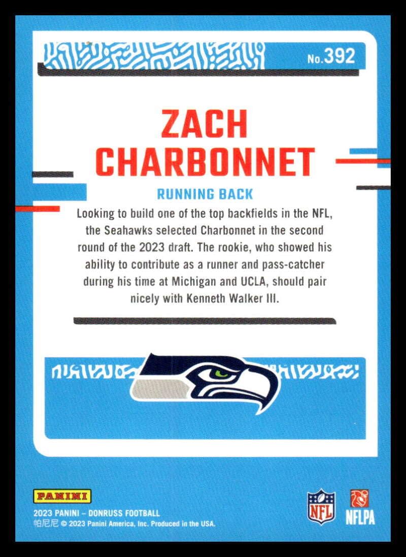 Amazon.com: 2023 Donruss #392 Zach Charbonnet Seattle Seahawks
