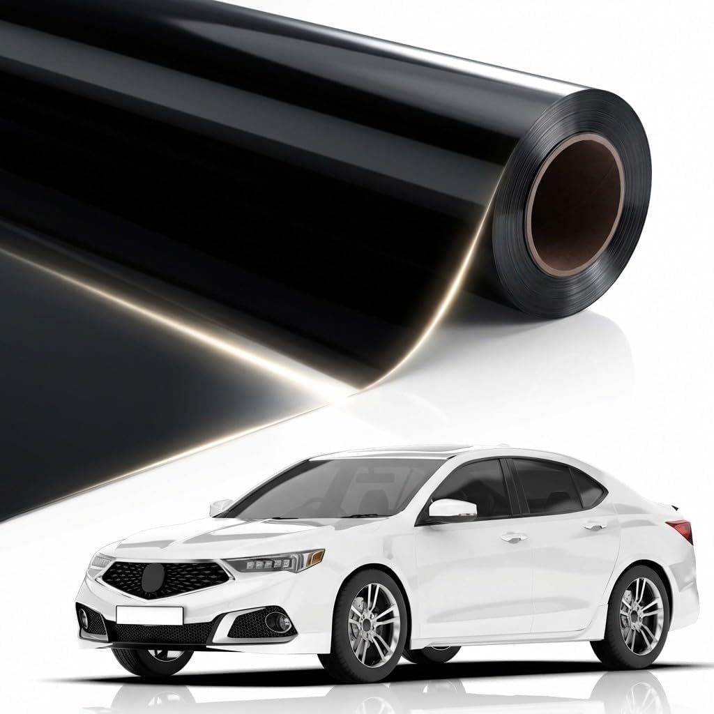 Car Window Tint BLACKGLASS IX® Professional Quality Film Tinting Roll for Car, Van & Vehicles (5% VLT, 20ft x 2ft, 2 Ply, Limo Black) Solar, Glare and Privacy with Installation Instructions