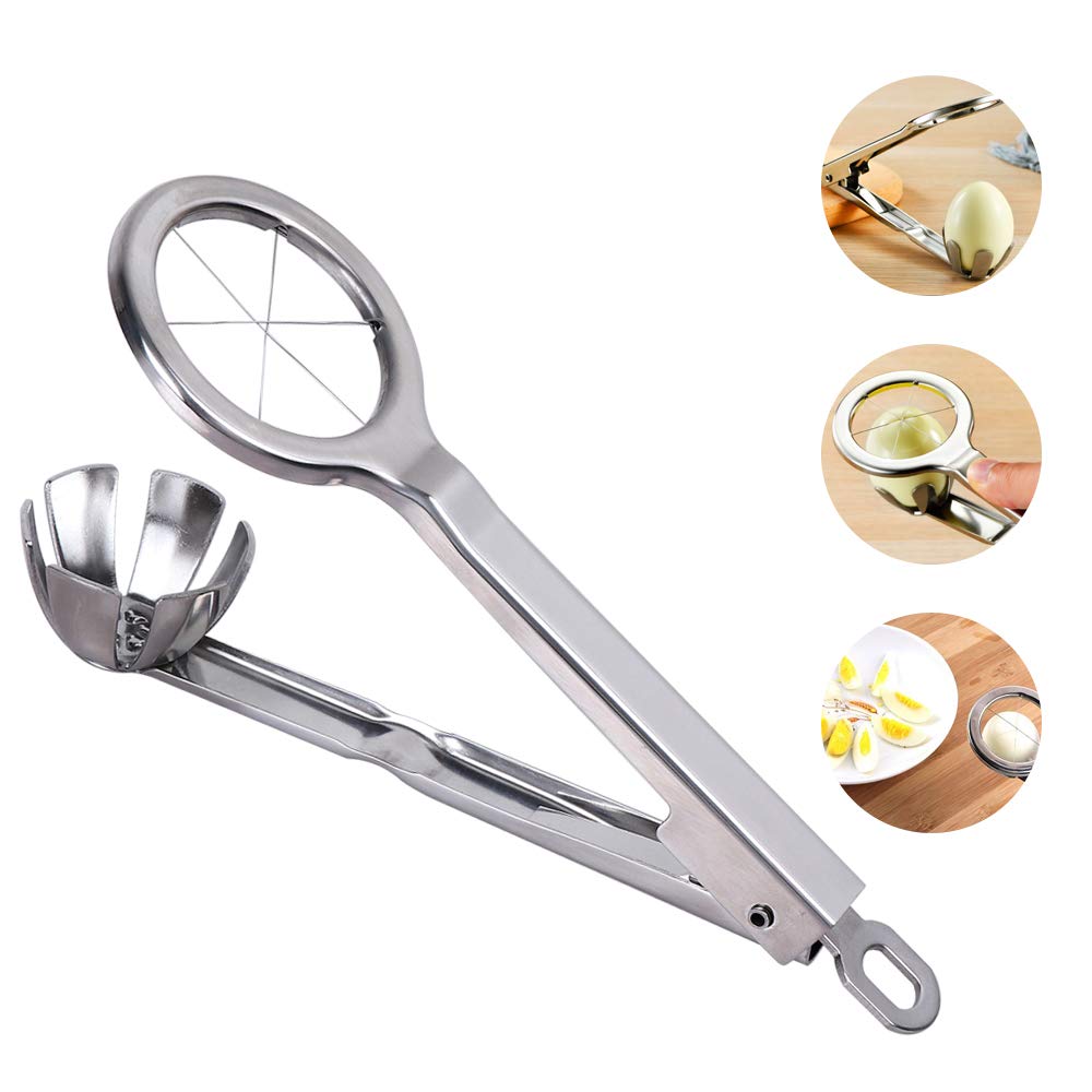 Egg Slicers, Professional Egg Slicer, Durable Egg Wedger, Widely-Used Egg Slicer Stainless Steel Dishwasher Safe, Heavy Duty Portable Strawberry Slicer for Kitchen and Restaurant (Silver)