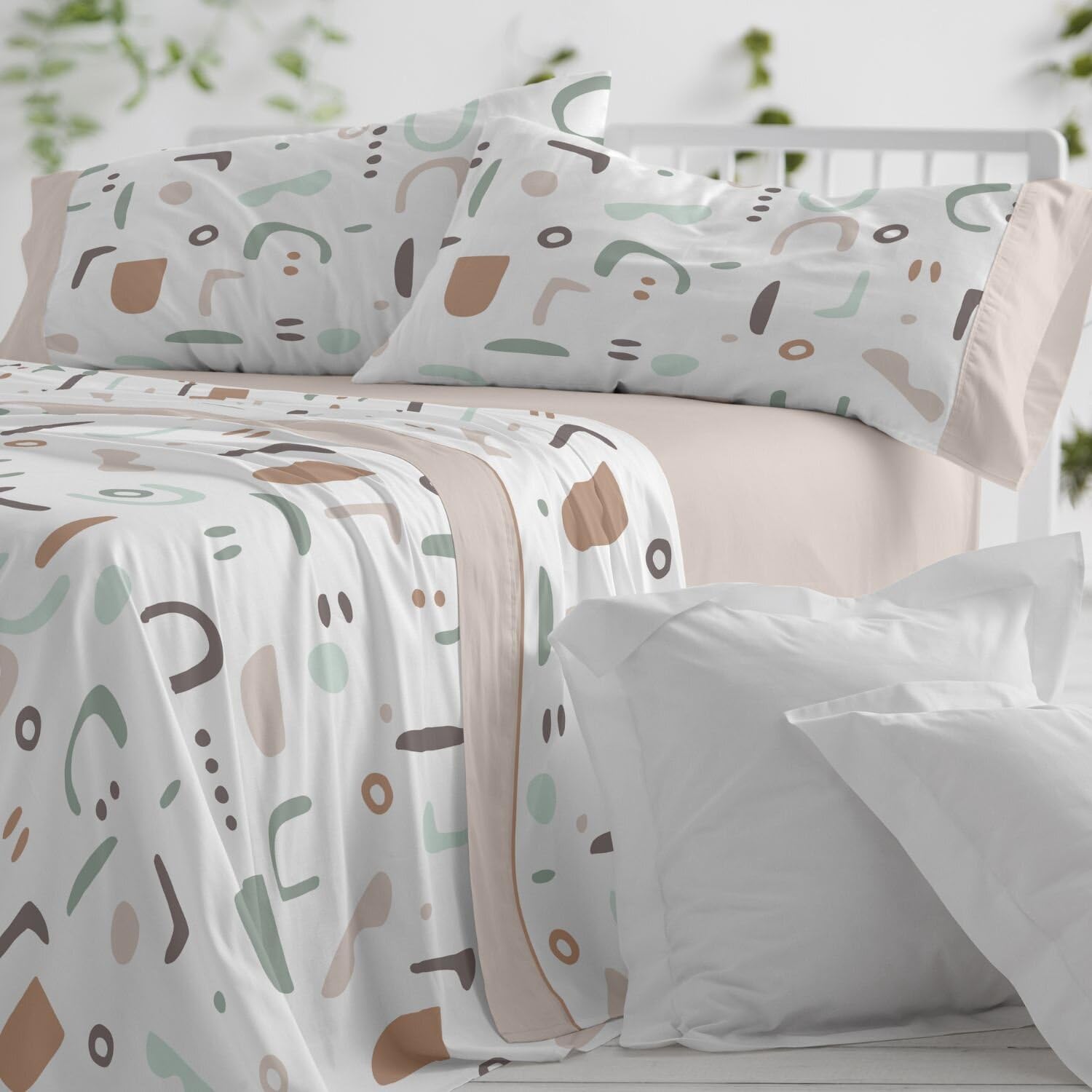 Burrito Blanco | Juego de sábanas | Cama de 135cm. (+Medidas Disponibles) | Diseño 537 | Color Arena (135x190/200cm.)