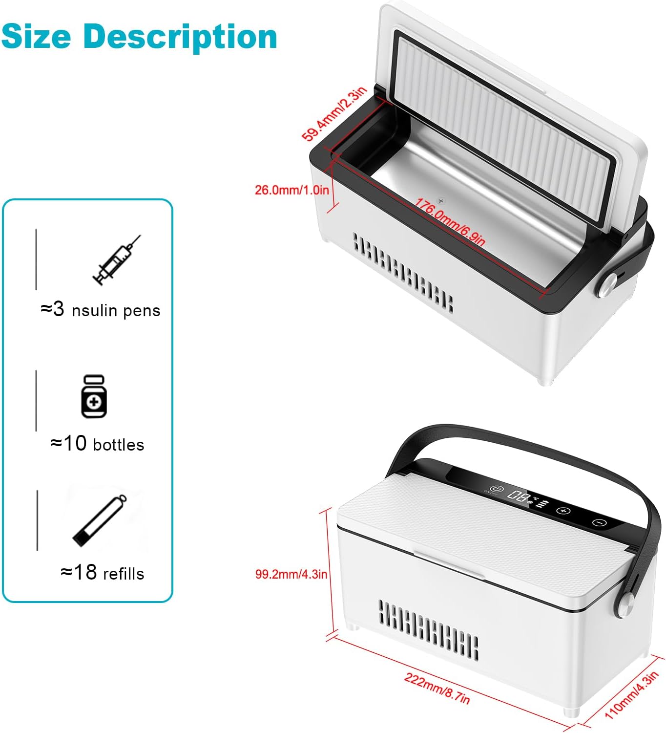 Portable insulin medical refrigerators