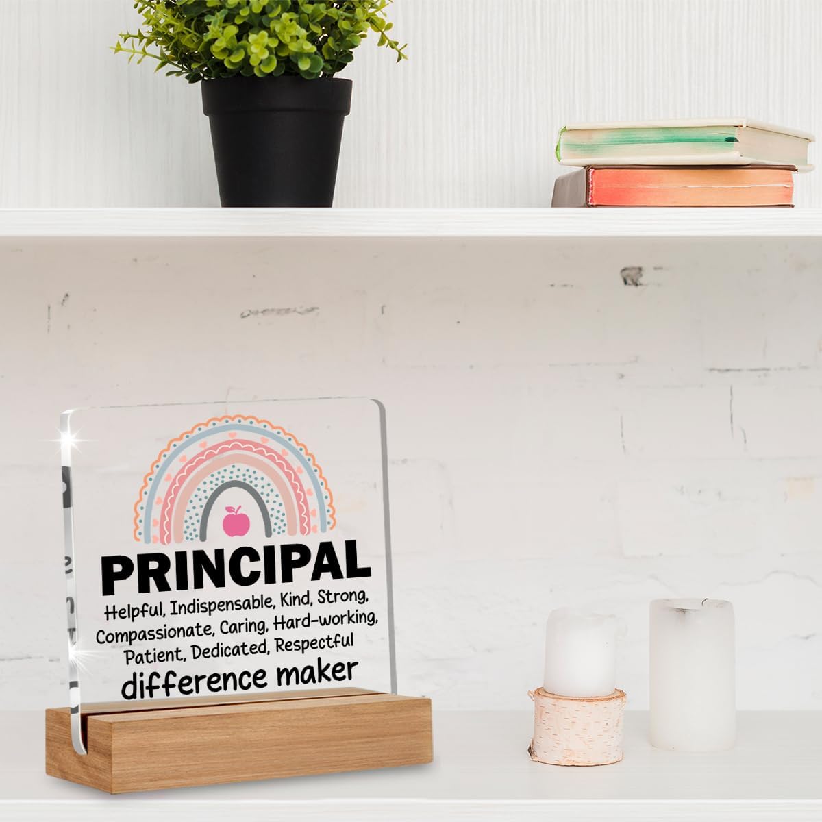 Principal Gifts for Women, Thank You Appreciation Gifts for School Principal Difference Maker Clear Acrylic Decorative Sign Office Decor - Image 4