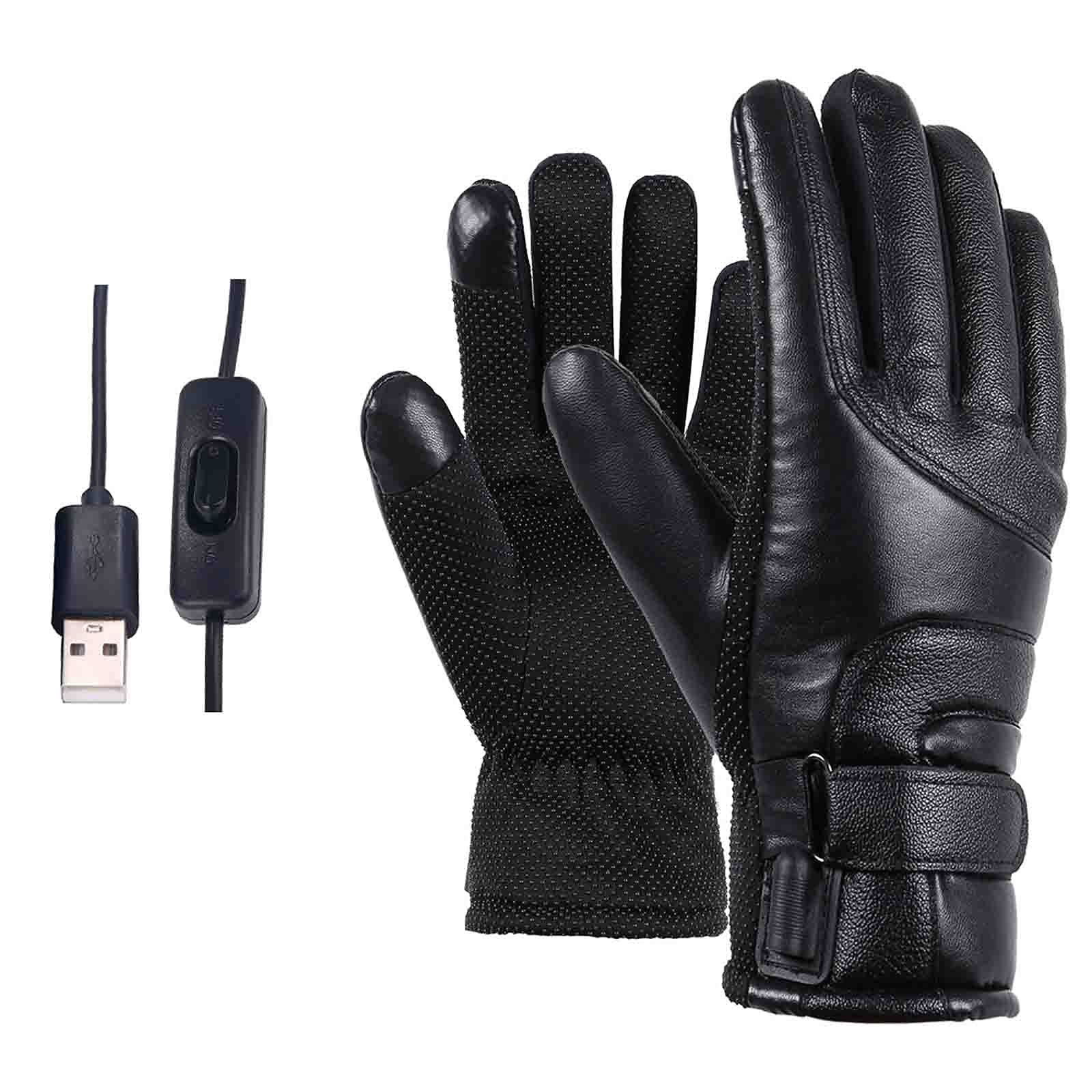 CHEWYNP Motocyklowe podgrzewane rękawiczki zimowe regulacja temperatury ogrzewacz do rąk rękawice do jazdy na rowerze narciarstwa ogrzewanie rękawice zasilane przez USB dla mężczyzn kobiet