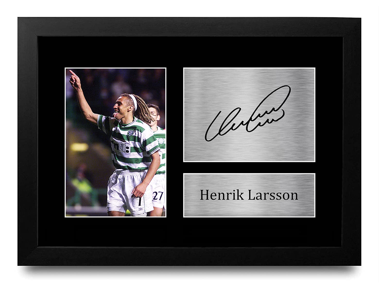 HWC Trading FR Henrik Larsson Gift Signed FRAMED A4 Printed
