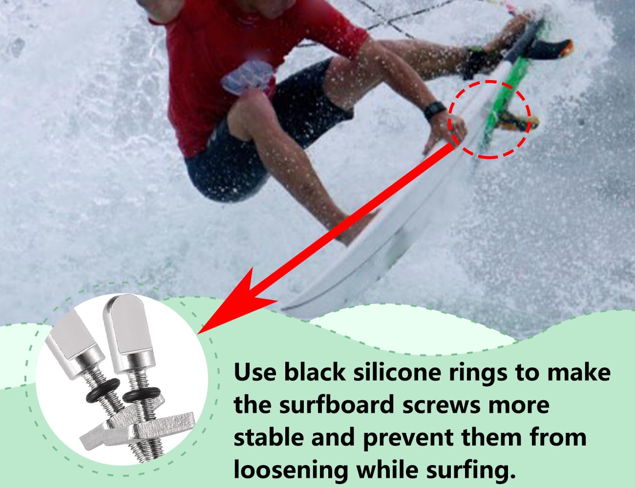 Vis de Planche de Surf AOYEGIC 4 pièces,vis d'aileron de Planche de Surf en Acier Inoxydable,vis d'aileron de Plaque d'aileron Universelle,pour Sup,Planche à pagaie,kit de Plaque d'aileron(Argent)