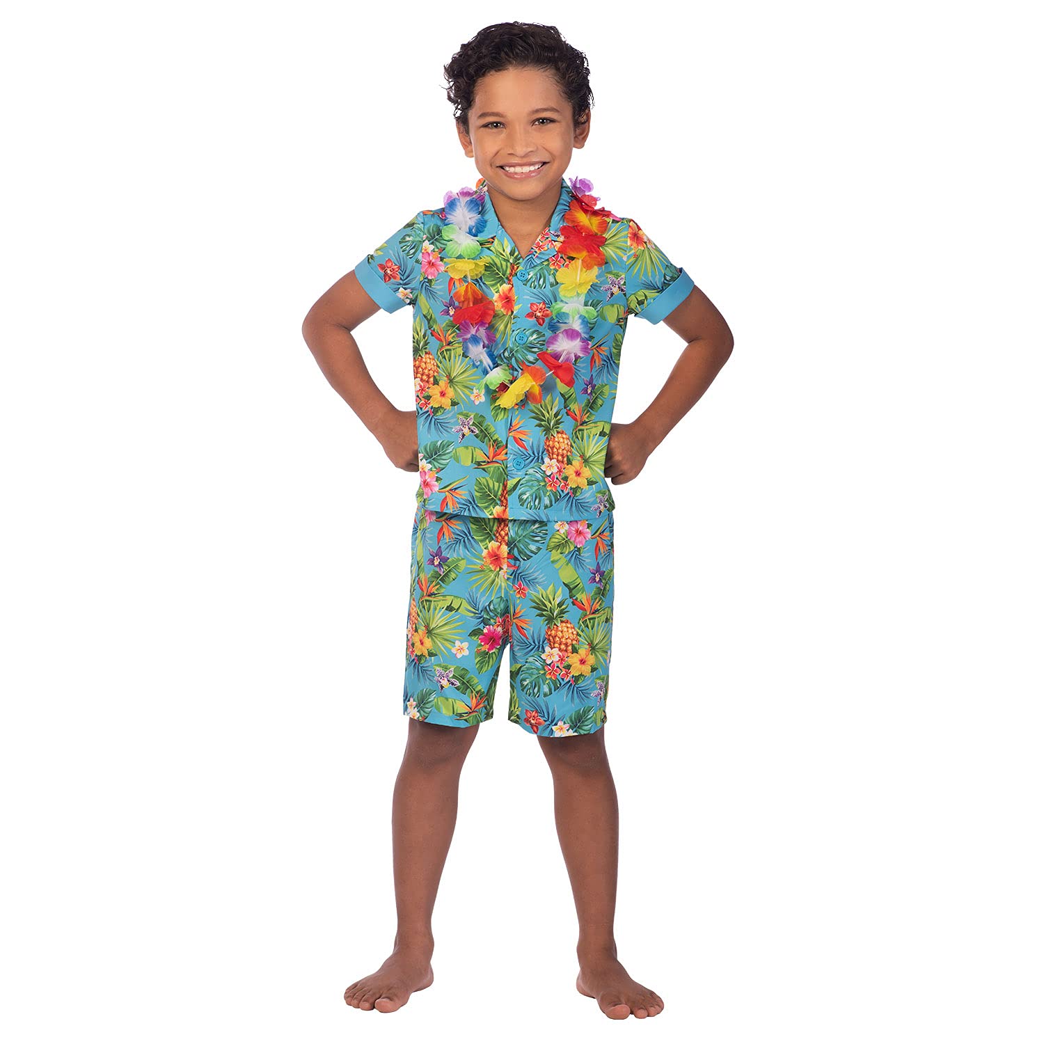 amscan (PKT) (9911433) Child Boys Hawaii Set Blue Costume (6-8yr)