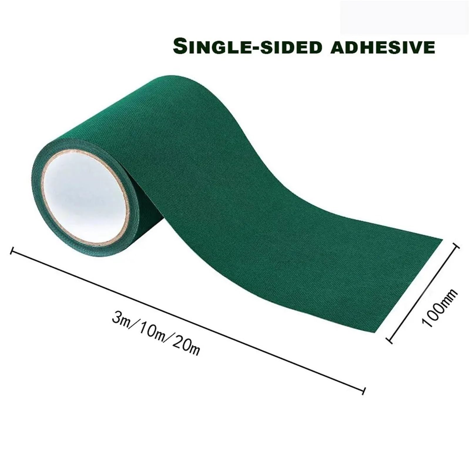 Nastro per giunti in erba sintetica Nastro di giunzione for prato sintetico artificiale for, nastro verde for da giardino senza colla(Black Single sided,100mmx10m)