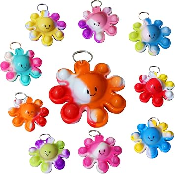 24 packs octopus Funny Small Summer Gifts Unique Mini Item Assorted fidgets Toys for Kids Children Students Gifts from Classroom Teacher,Birthday Party Bubble Favors Supplies