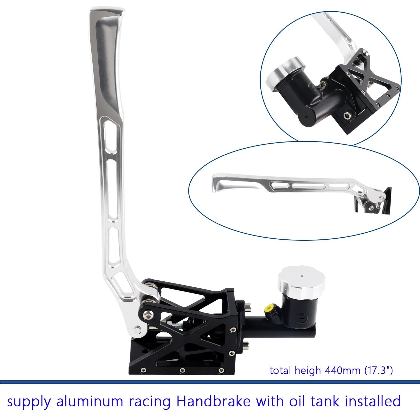 Universal Car Racing Drift Vertical Type Racing Drift Olej hydrauliczny hamulec ręczny Hydro hamulec ręczny E-Brake srebrny
