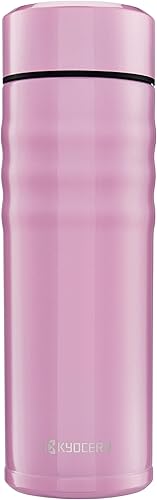 Kyocera Taza de viaje con tapa giratoria, 17 onzas, algodón rosa