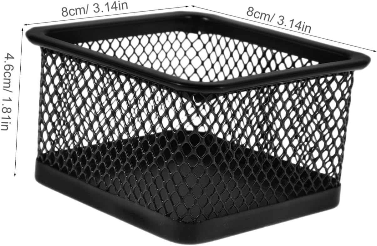 Cabilock 4pcs Mesh Paper Clip Storage Box Square Shape Dispenser Organizer for Office Supplies Paper Clips Holder Desk Organizer for Iron Mesh