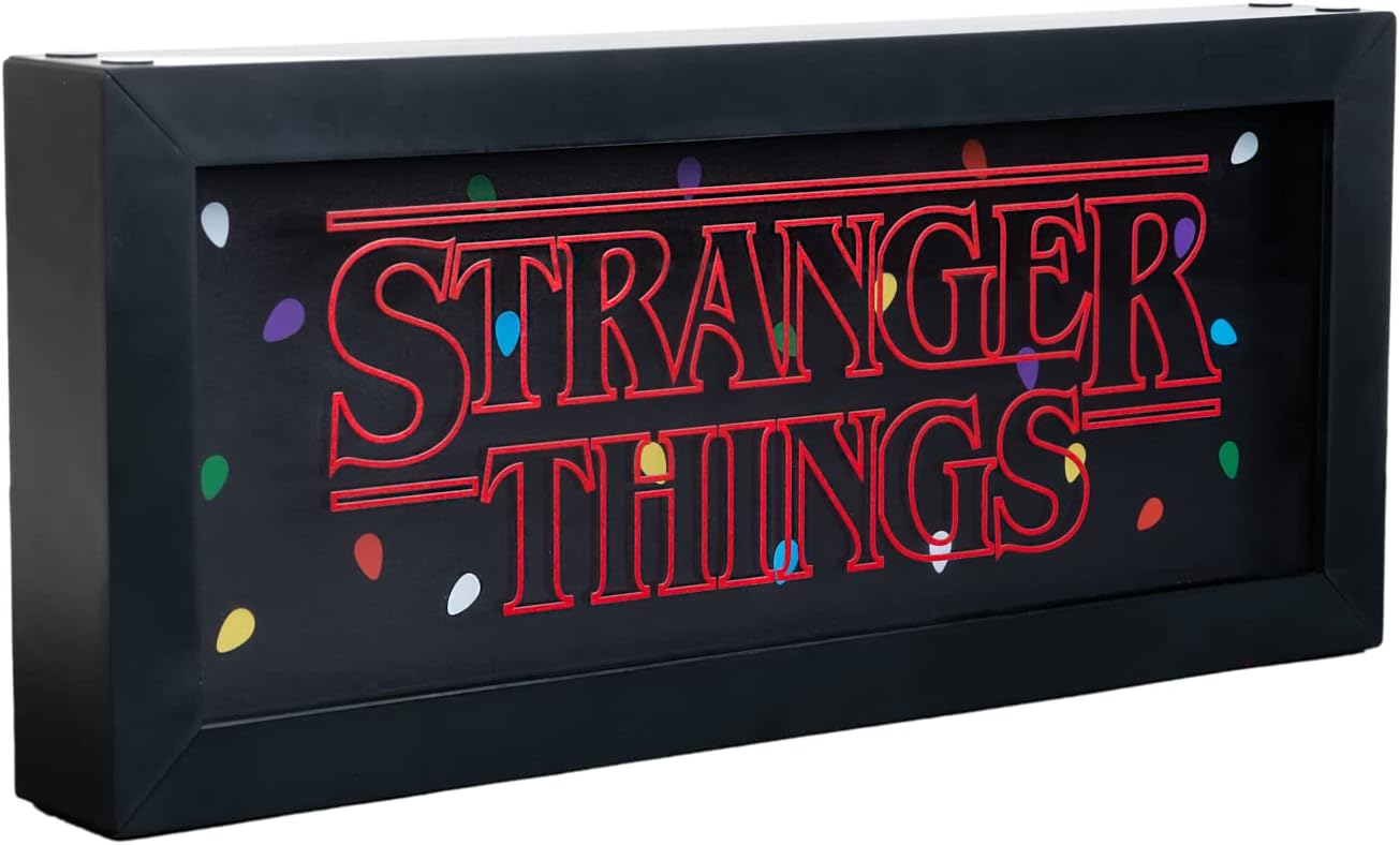 Grupo Erik Stranger Things Lamp | 4 Lighting Modes | Multi Coloured Lights | Flashing Lights | Stranger Things Merchandise | Neon Light | Led Lamp | Light Box | Usb Lamp | Night Light For Kids
