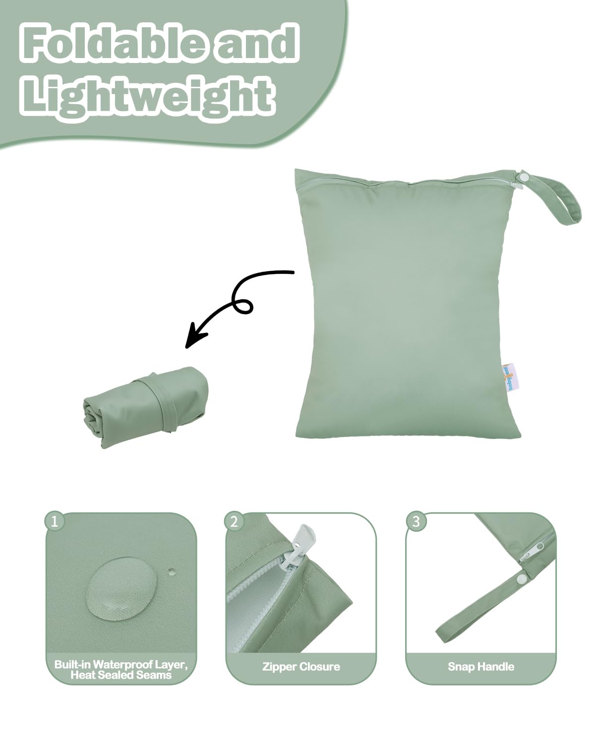 babygoal LAU-NKD5354-B Nass-Trockenbeutel für Badeanzüge, wasserdichte Tasche für Reisen, Lebensmittelaufbewahrung, Kinderwagen, Kindertagesstätte, Babywindeln, Yoga, Strand, Pool, nasse Kleidung, 2