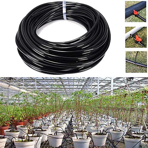Image of DIY Crafts 15 mtr, Black Flexible Pipe, Watering Tubing Hose 8 /11 inch Garden Drip Pipe PVC Hose Irrigation System Watering Systems for Greenhouses Agriculture,Lawn, P(15 mtr, Black Flexible Pipe)